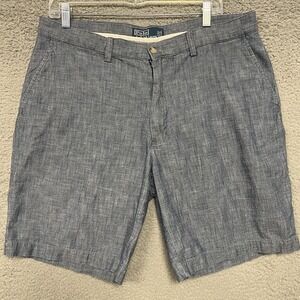 VTG Polo Ralph Lauren Prospect‎ Shorts Men's 36 x 9 Heather Blue Chambray Chino